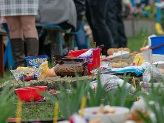 picnic foods at a cemetery
