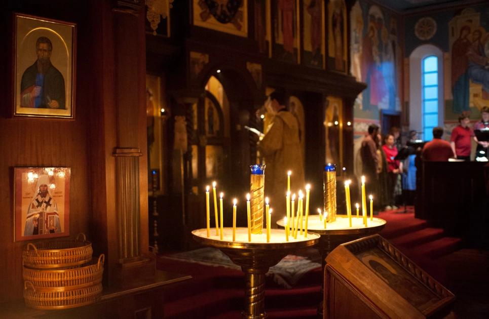 candle stand with lit candles