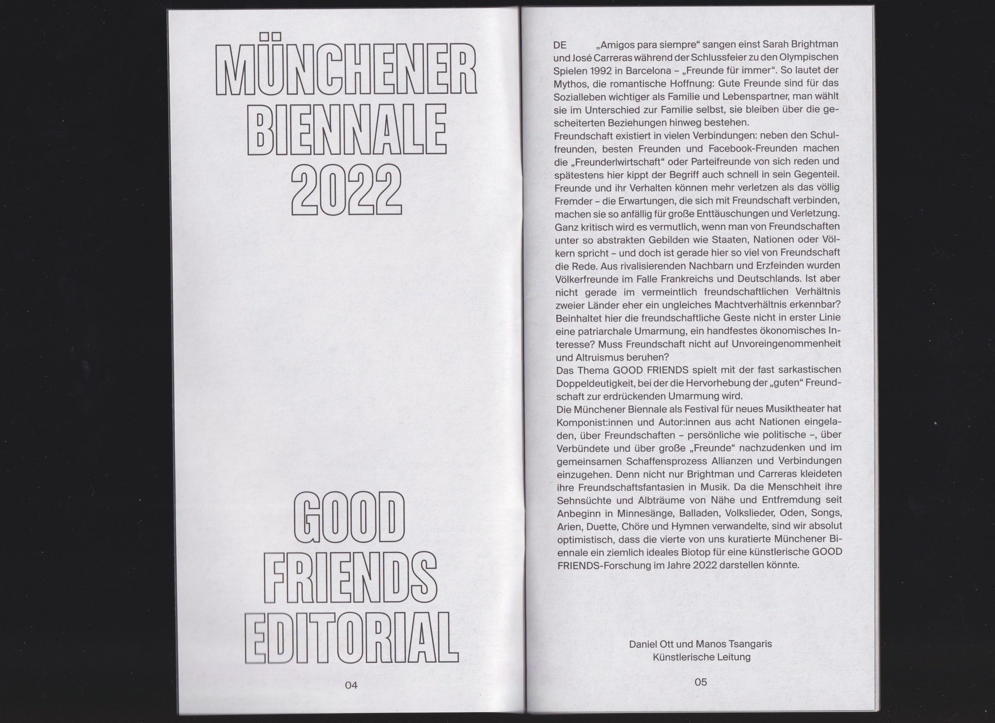 Münchener Biennale — Good Friends — Brochure
