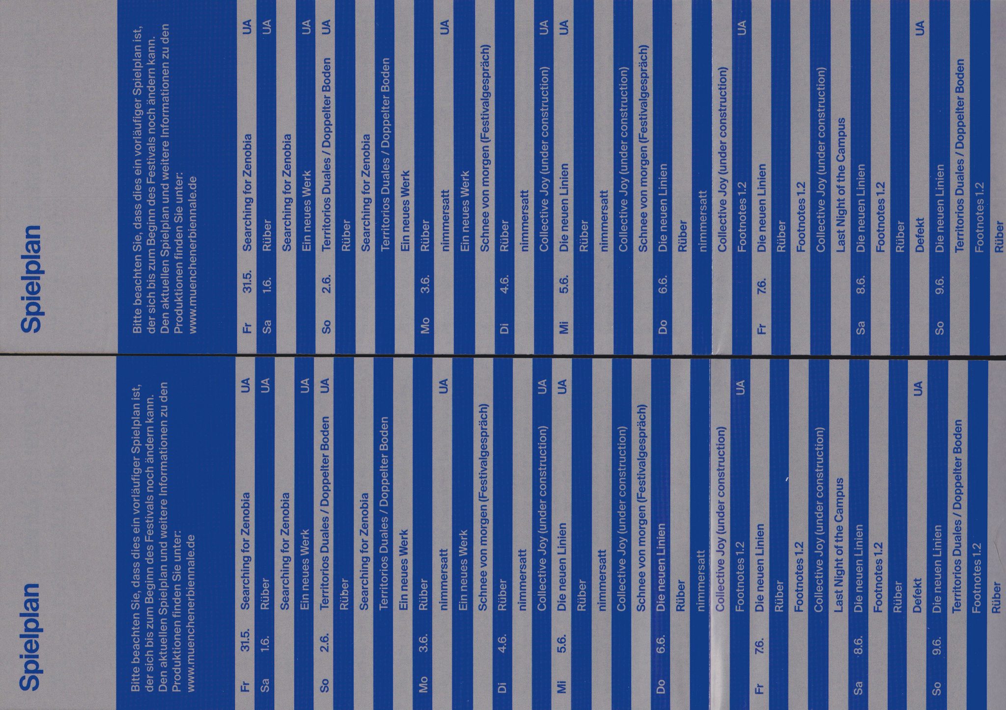 Münchener Biennale — On the Way — Fold Flyer