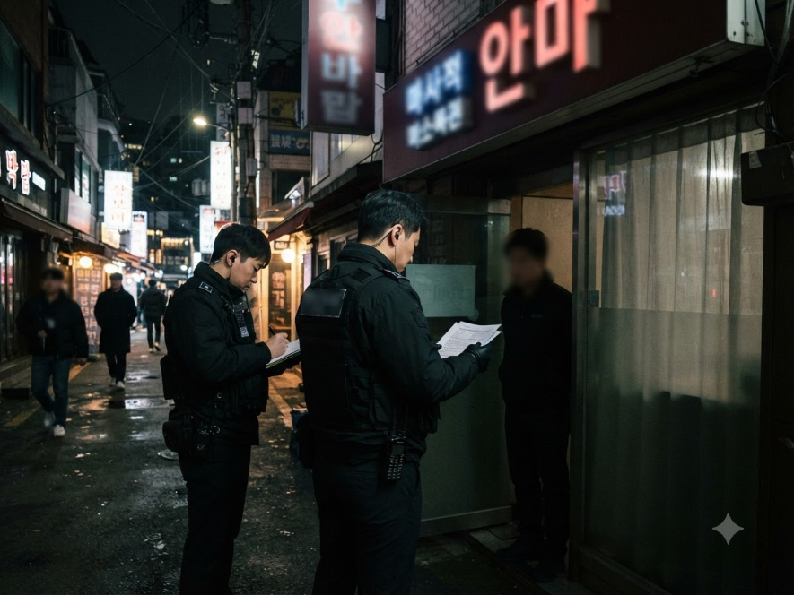 마사지업소 장부 단속 걸리면 처벌받나요?