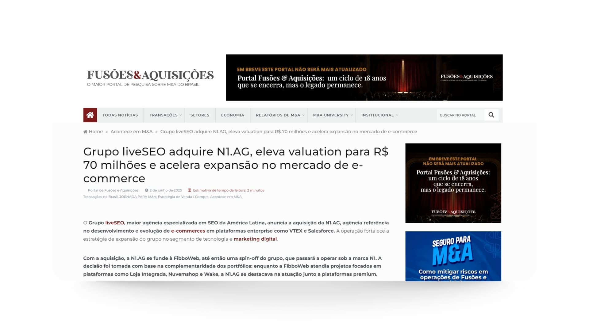 liveSEO Group acquires N1.ag