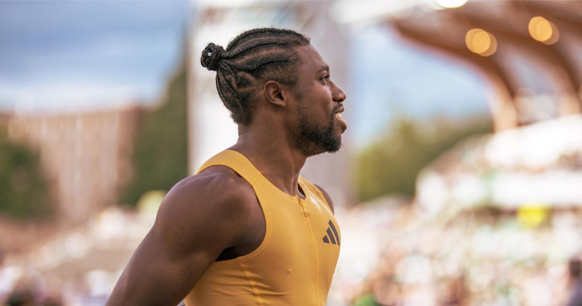 Noah Lyles at the 2024 U.S. Olympic Trials.