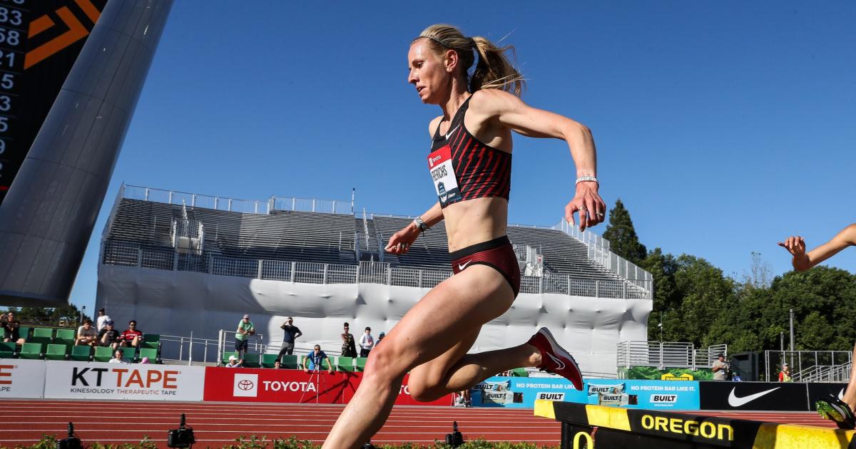 Courtney Frerichs competes at the 2023 U.S. Outdoor Track and Field Championships.
