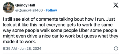 Quincy Hall Tweet