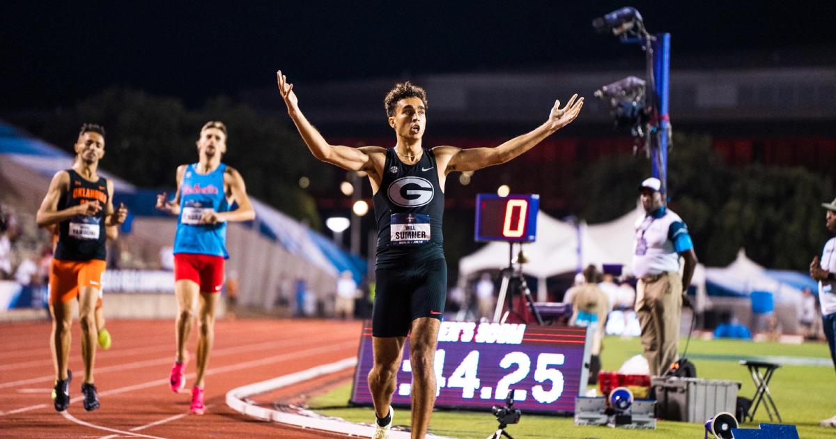Georgia freshman Will Sumner wins the NCAA 800m title.