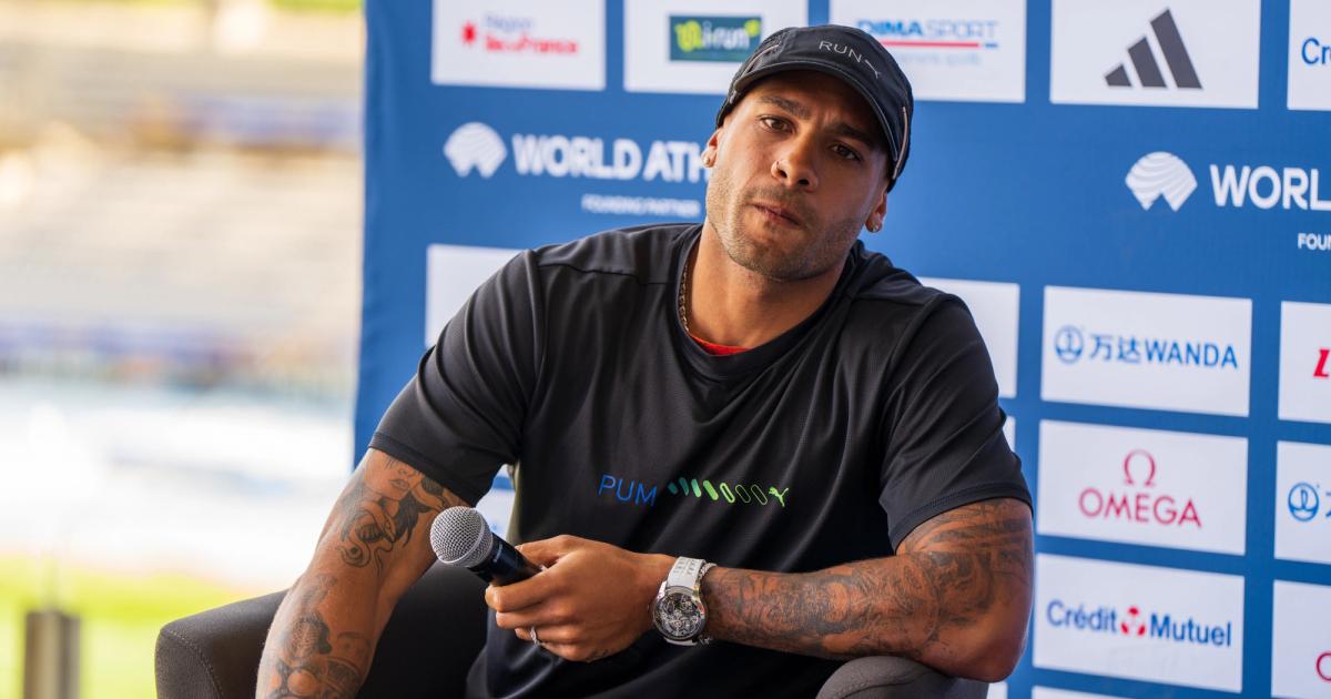 Marcell Jacobs at Paris Diamond League Press Conference