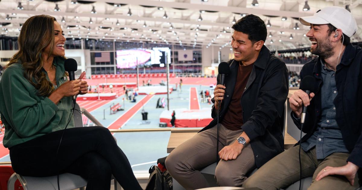 Sydney McLaughlin-Levrone interviewed by Chris Chavez and Kyle Merber at New Balance Nationals Indoors.