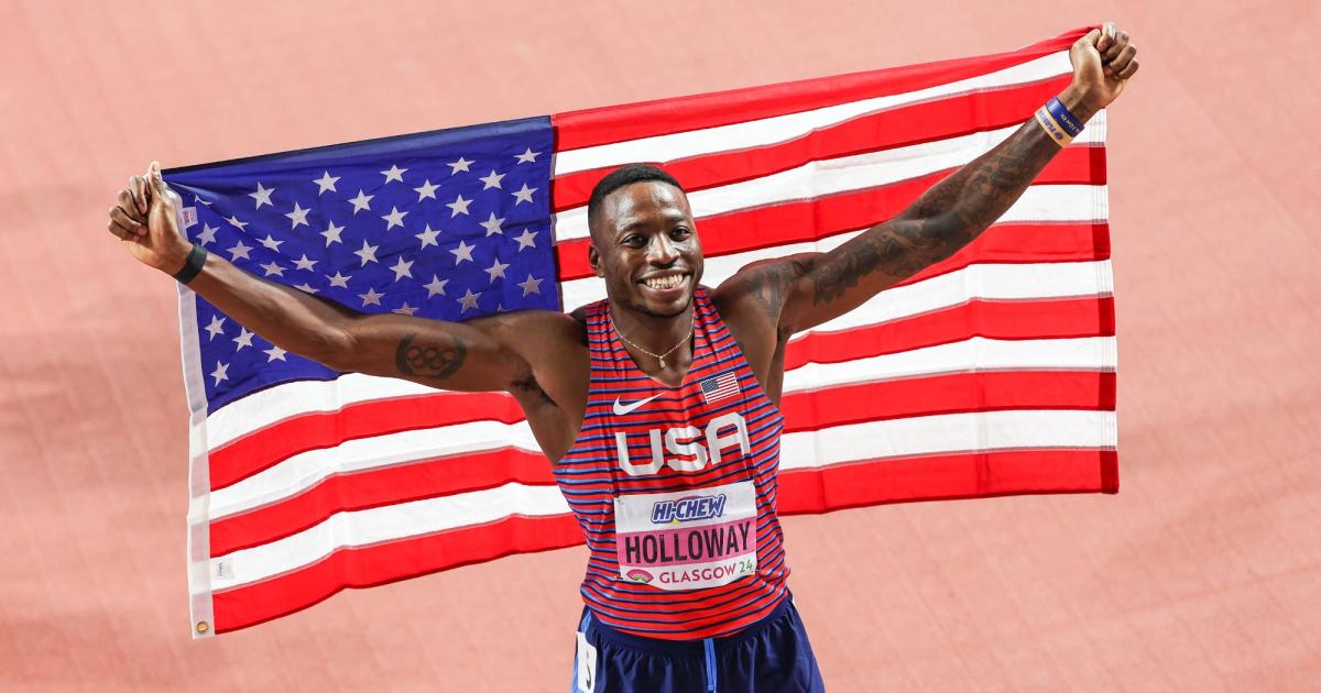 Grant Holloway at the 2024 World Indoor Championships.