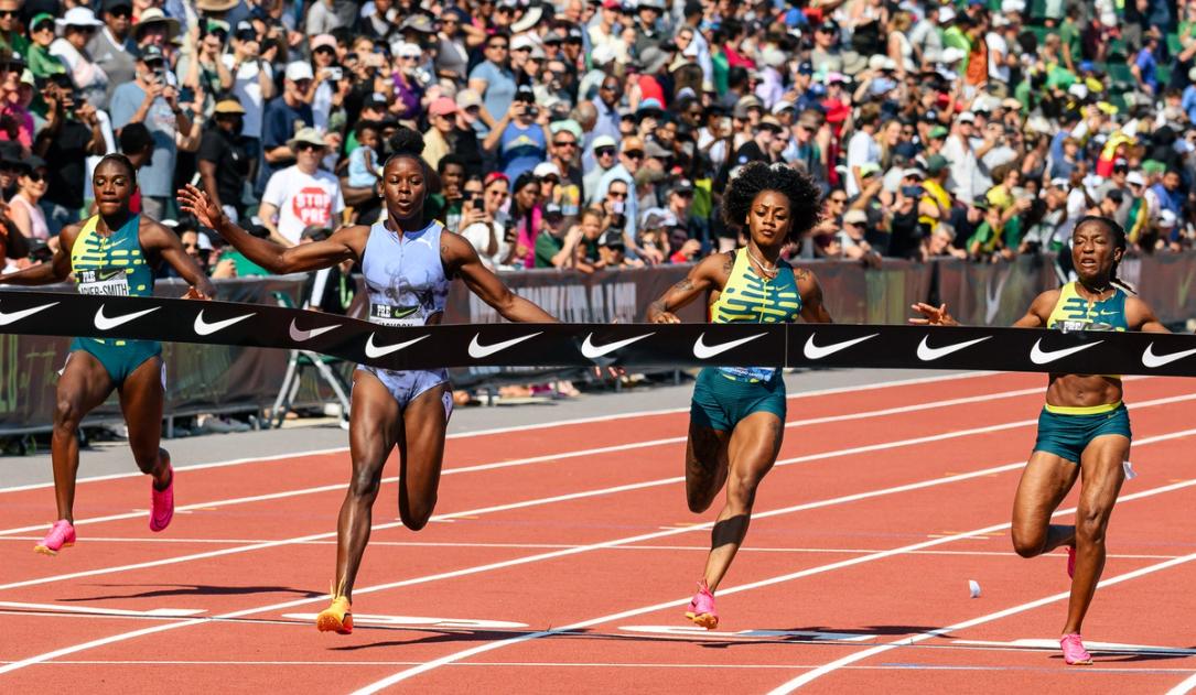 Jakob Ingebrigtsen and Yared Nuguse at 2023 Prefontaine Classic