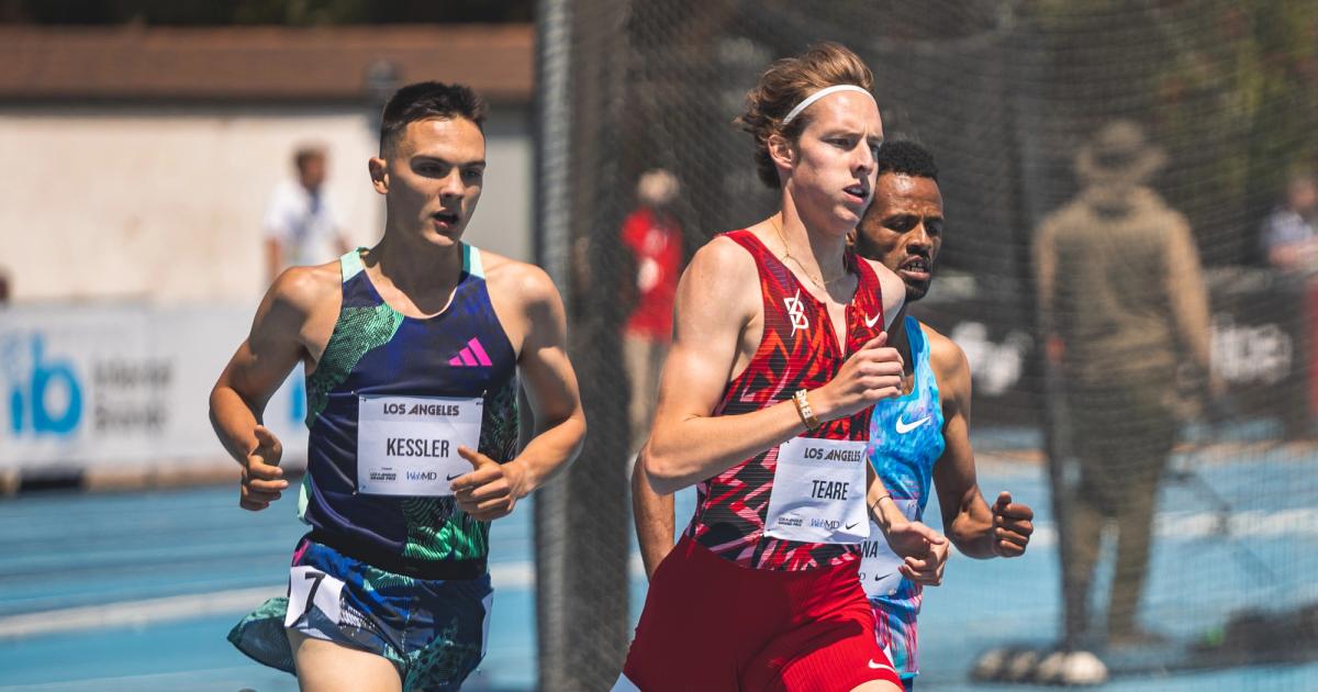 Hobbs Kessler and Cooper Teare racing at the Los Angeles Grand Prix.