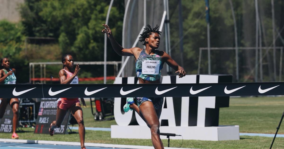 Marileidy Paulino wins the women's 400m at the Los Angeles Grand Prix in 48.98.