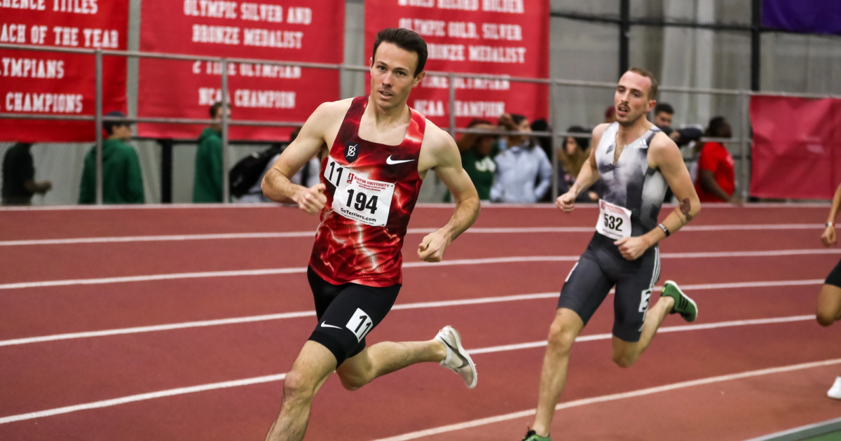 Josh Thompson racing at Boston University in 2020.