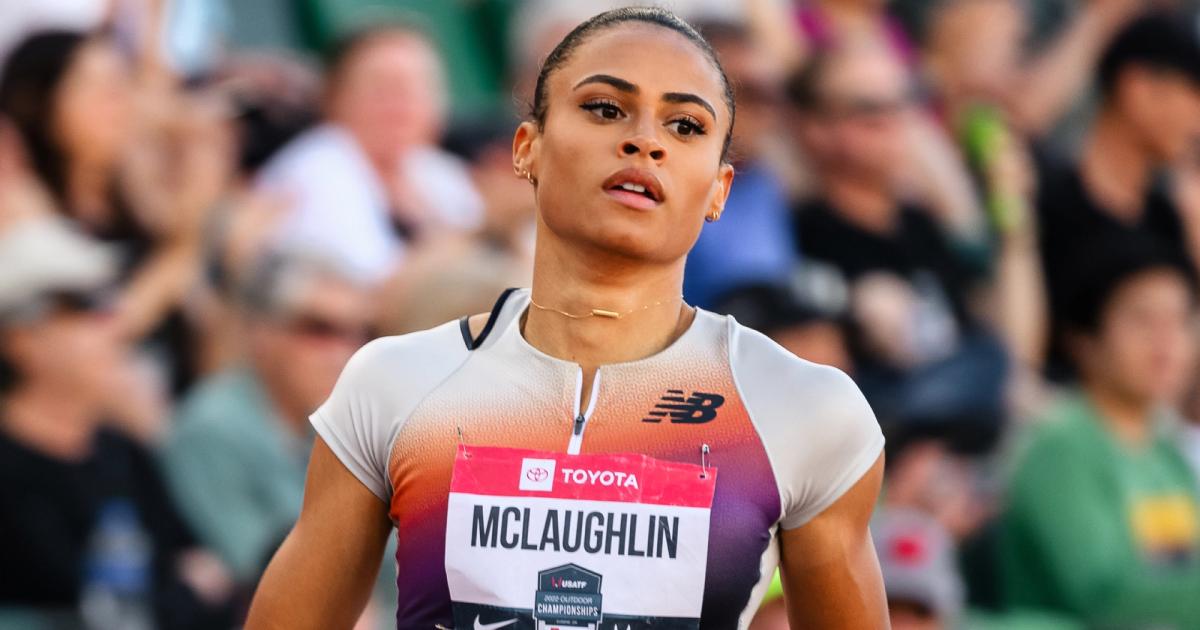Sydney McLaughlin-Levrone at the 2022 USATF Outdoor Championships. 