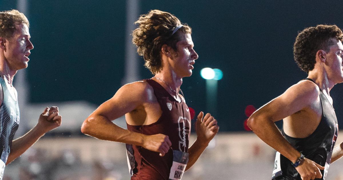 Stanford's Charles Hicks competing at the 2023 NCAA Outdoor Track and Field Championships.