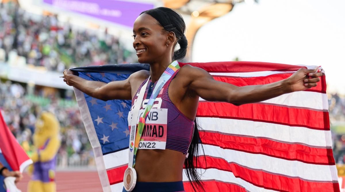Dalilah Muhammad completed her world championship medal set at the 2022 World Championships.