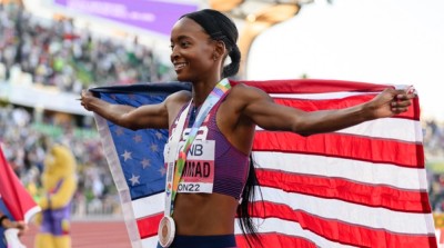 Dalilah Muhammad completed her world championship medal set at the 2022 World Championships.