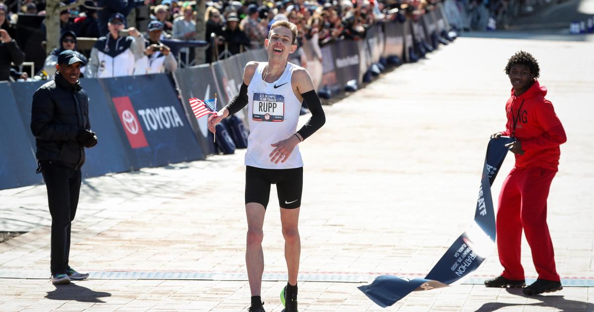 Galen Rupp wins the 2020 U.S. Olympic Marathon Trials in Atlanta.