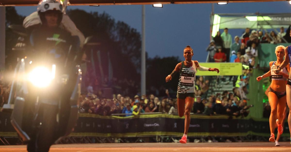 Ethiopia's Mizan Alem shatters the Night of The 10,000m PBs meet record with a 29:59.03 victory.