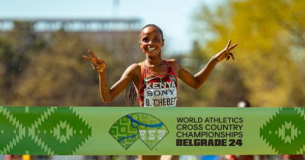 Beatrice Chebet repeating as World Athletics Cross Country Champion.