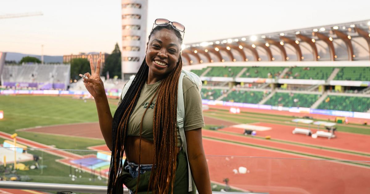 Katelyn Hutchison covering the 2022 World Athletics Championships for CITIUS MAG.