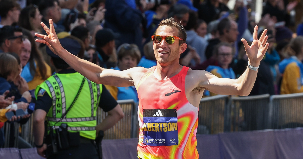 Cj Albertson finishing top 10 at the 2024 Boston Marathon.