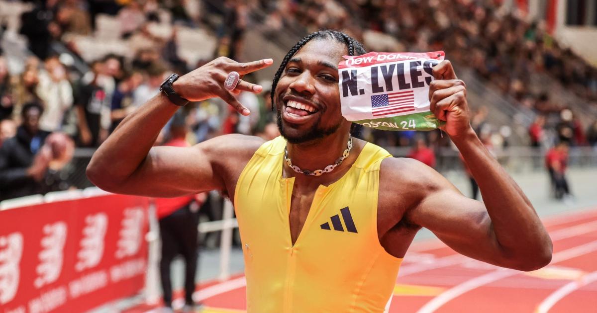 Noah Lyles, 2024 New Balance Indoor Grand Prix