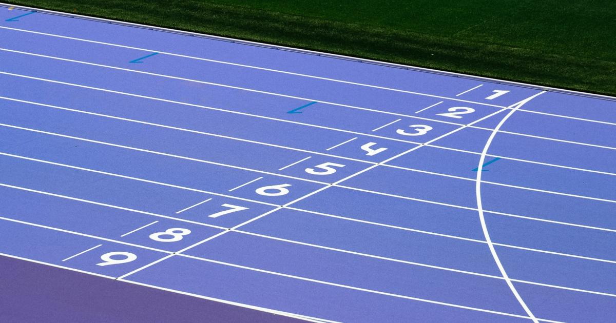 The purple track at the Stade de France.