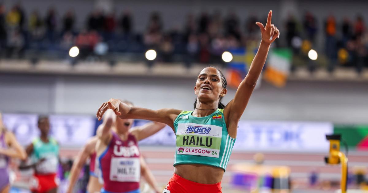 Freweyni Hailu At The 2024 World Indoor Championships in Glasgow.