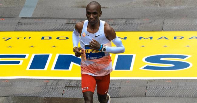 World record holder and Olympic champion Eliud Kipchoge finished sixth at the 2023 Boston Marathon.