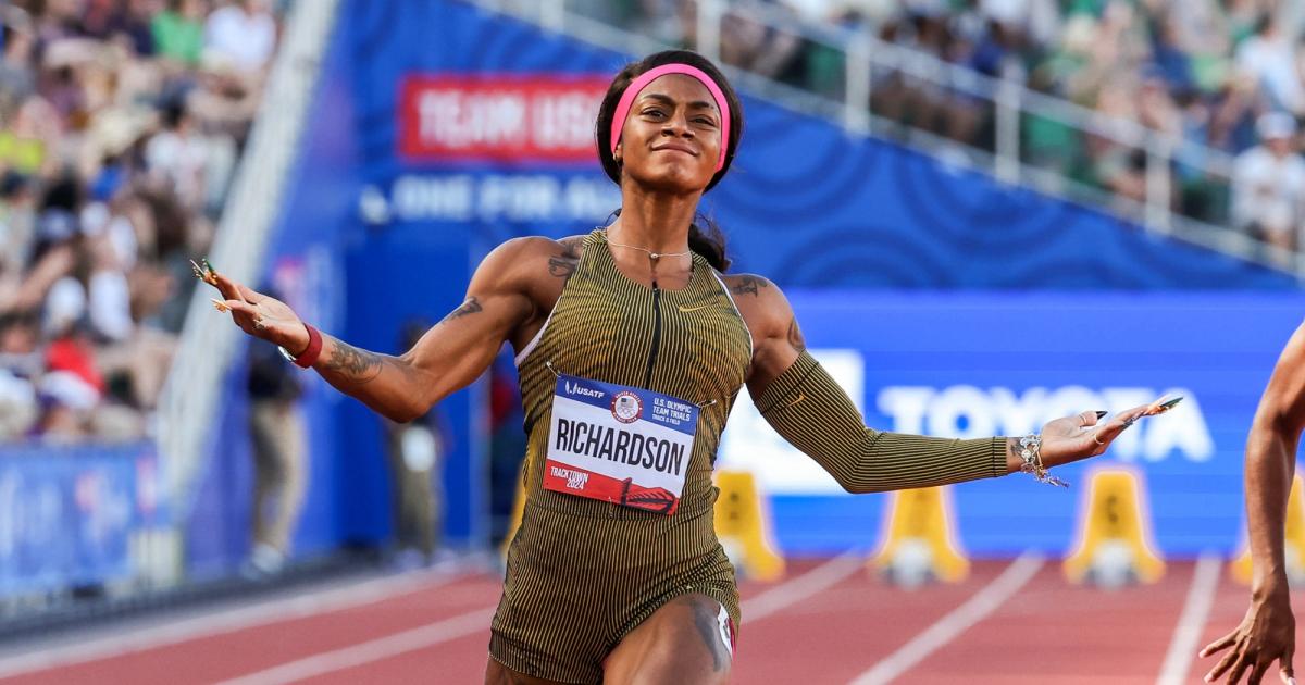 Sha’Carri Richardson at the 2024 U.S. Olympic Trials.