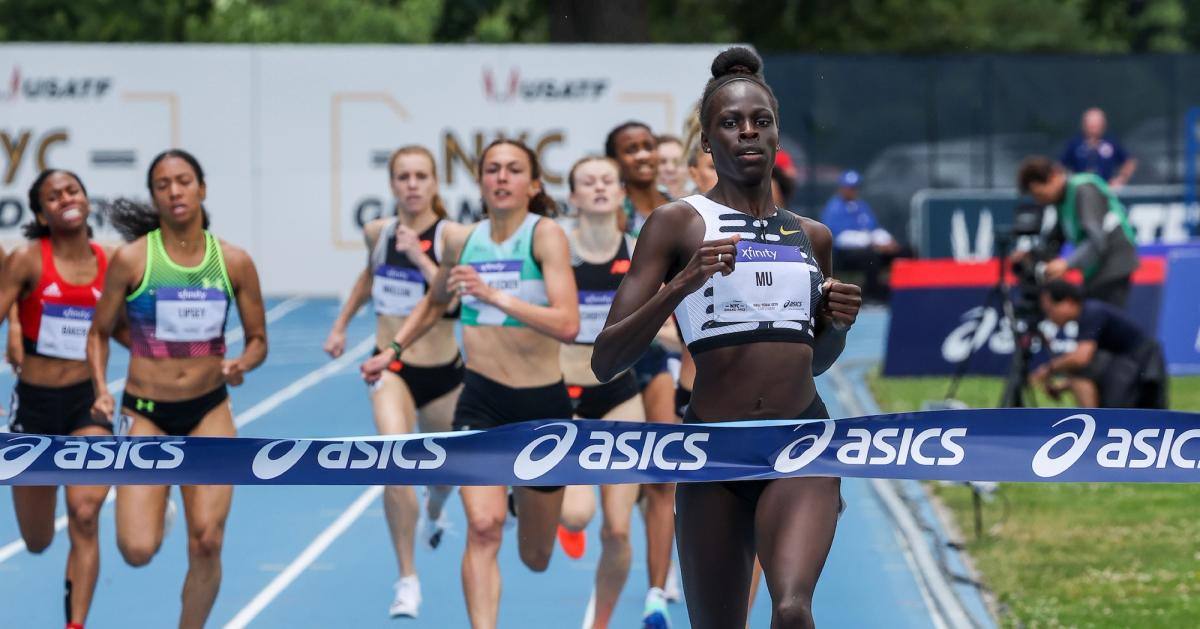 800m Olympic and world champion Athing Mu wins her season opener at the NYC Grand Prix.