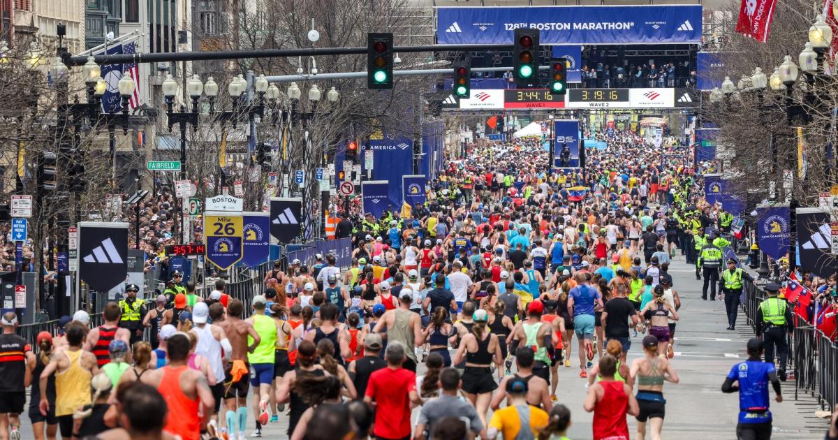 Finishing chute of the 2024 Boston Marathon.