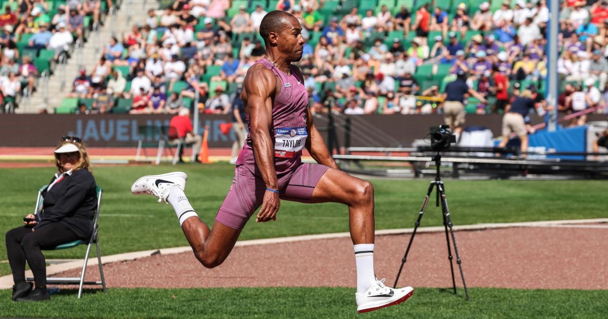 Christian Taylor at the 2024 U.S. Olympic Trials.