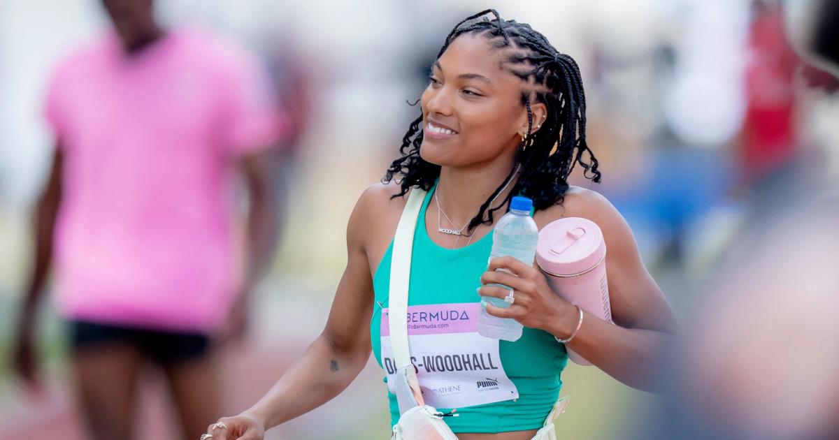 Tara Davis-Woodhall at the Bermuda Games in May 2023.
