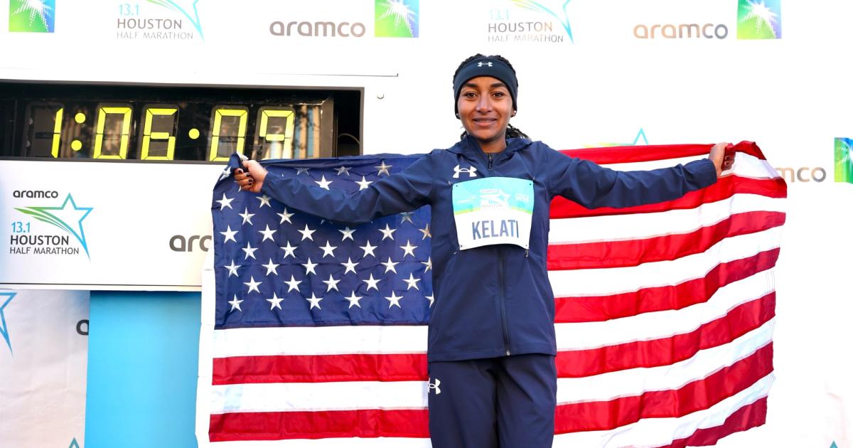 Weini Kelati American Half Marathon Record