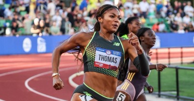 Gabby Thomas at the 2024 U.S. Olympic Trials.