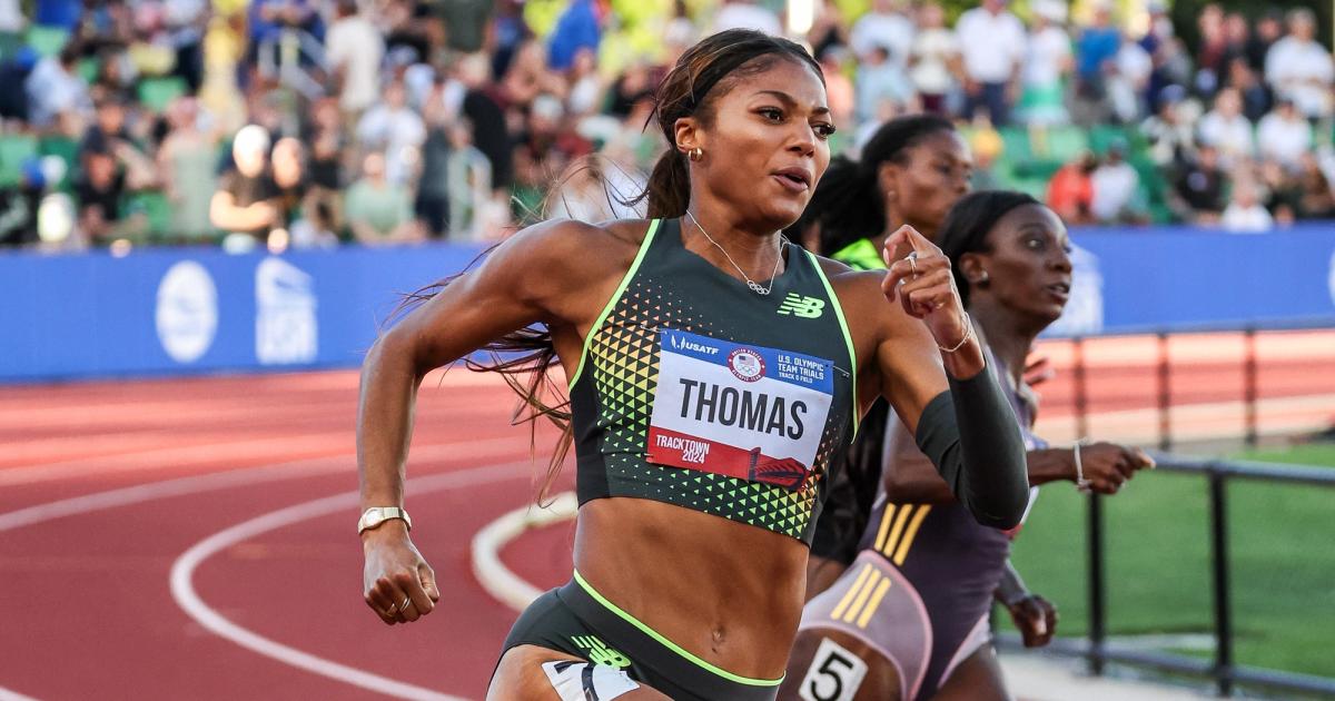 Gabby Thomas at the 2024 U.S. Olympic Trials.