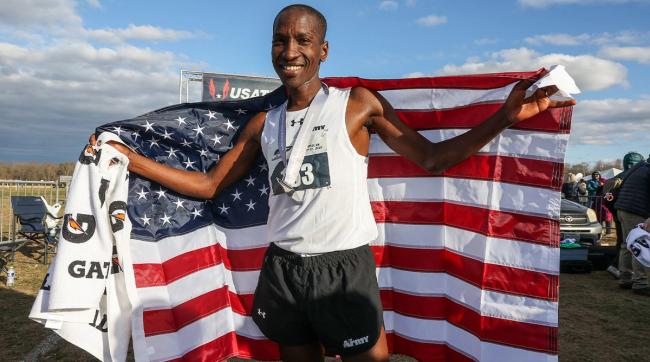 Sam Chalenga at the 2023 USATF Cross Country Championships. 