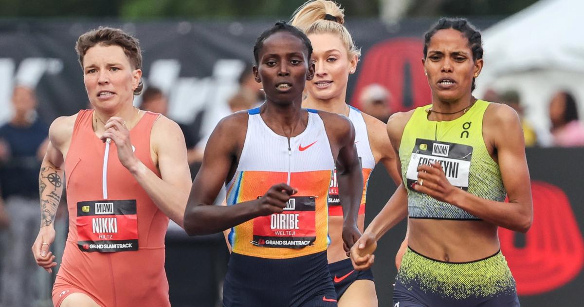 Diribe Welteji competes during the 2025 season in Miami.