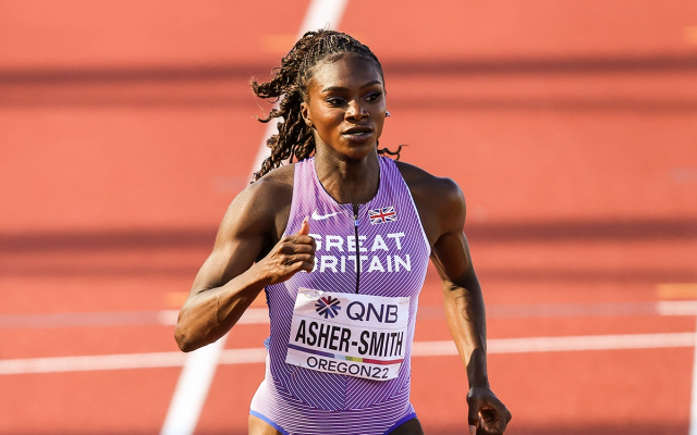 Dina Asher-Smith at the 2022 World Athletics Championships.