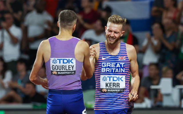 Josh Kerr and Neil Gourley at the 2023 World Athletics Championships.