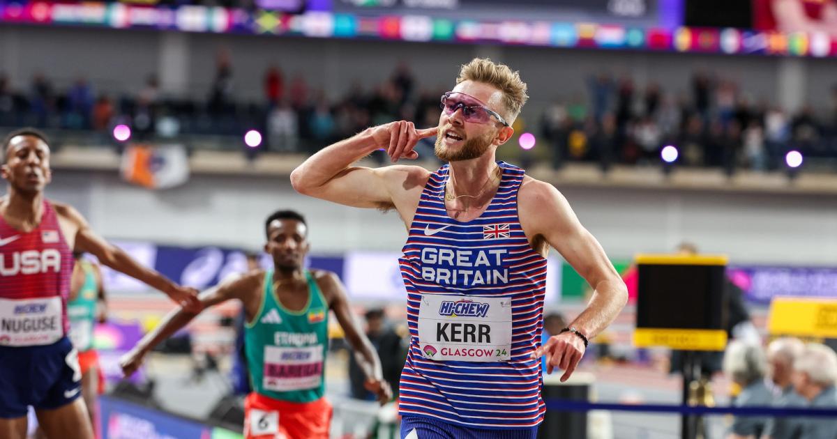 Josh Kerr got the home crowd going with his win in the men’s 3000m for the second world title of his career. (Kevin Morris/@KevMoFoto)