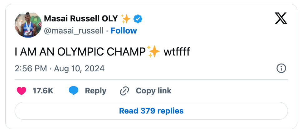 Masai Russell Tweet