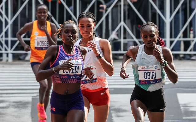 Sharon Lokedi at the 2023 NYC Marathon