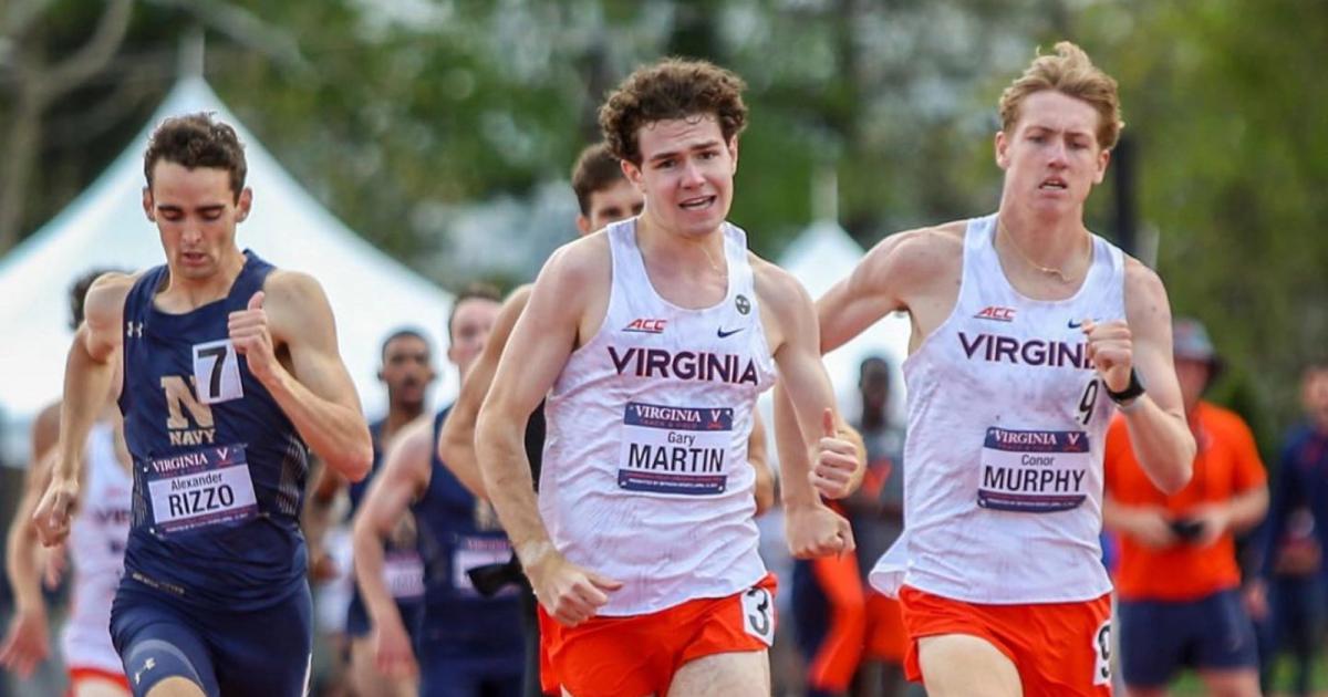 Virginia freshman Gary Martin racing at home at the 2023 Virginia Challenge.