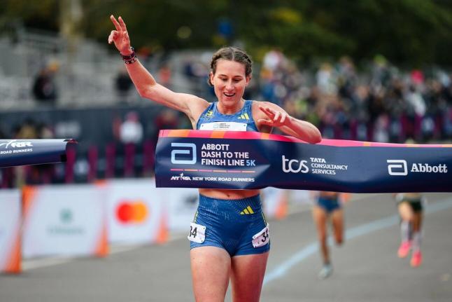 Annie Rodenfels wins the 2023 Abbot Dash to the Finish Line 5K.