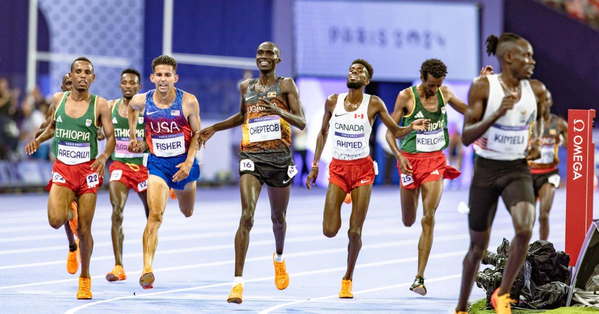 Men's 10,000m finish, Paris 2024 Olympics