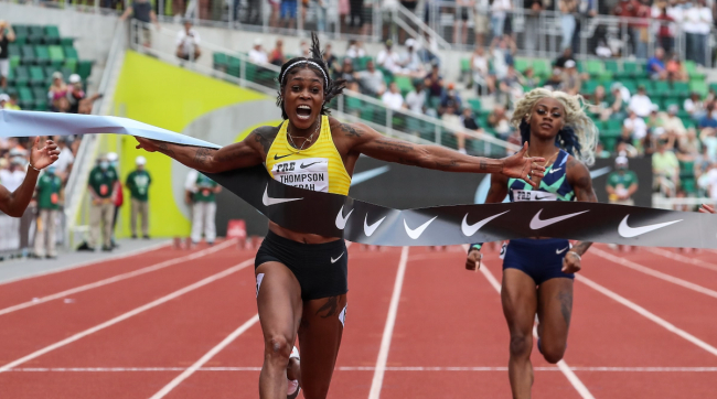 Elaine Thompson-Herah running the 2nd fastest 100m ever, 10.54 at the 2021 Prefontaine Classic