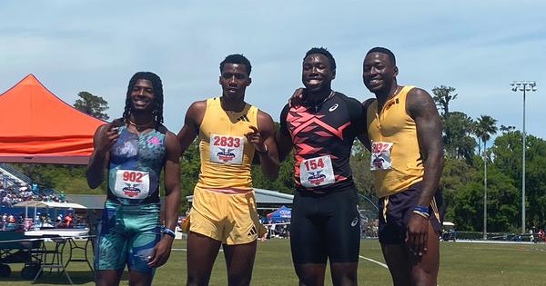 Gainsveille Elite after running 37.67 for 4x100m at the Florida Relays 2024.  